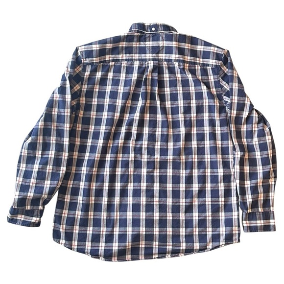 Tommy Hilfiger Classic Fit Buttondown Shirt Blue Plaid Check Men’s XLT - Picture 2 of 5